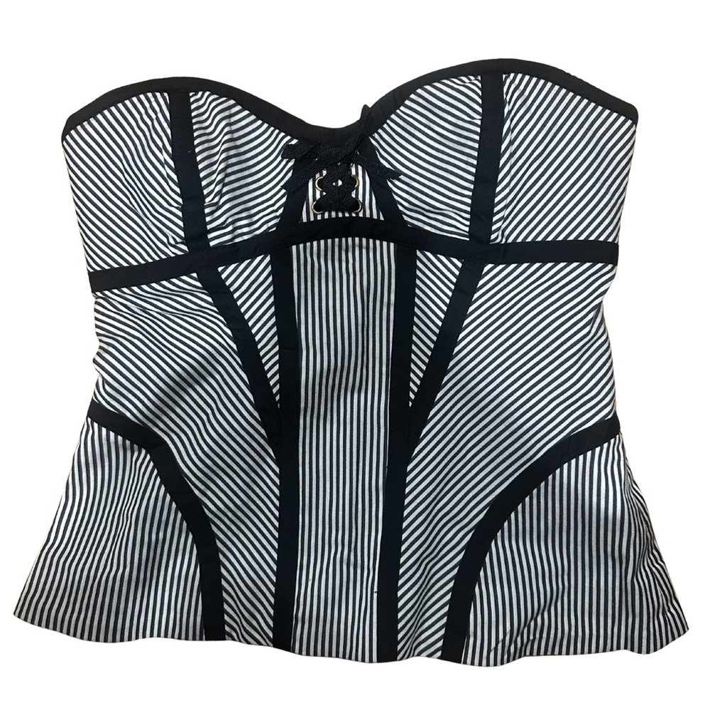 Bebe Y2K Striped Bustier
